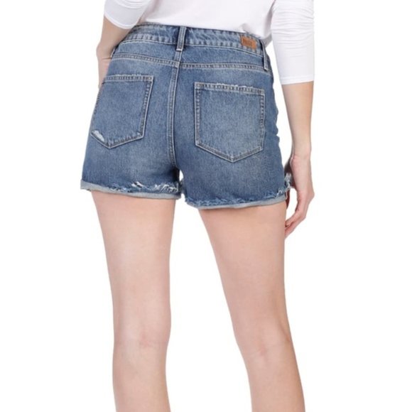 NWT PAIGE Sarah Rosedale Distressed Jean Shorts 25 - Picture 3 of 4